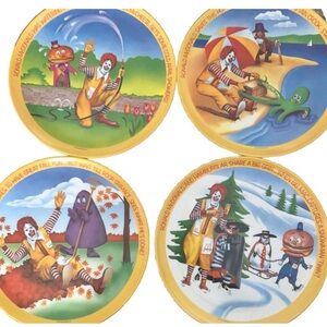 Vintage Ronald McDonald Collector 4 Plates Set